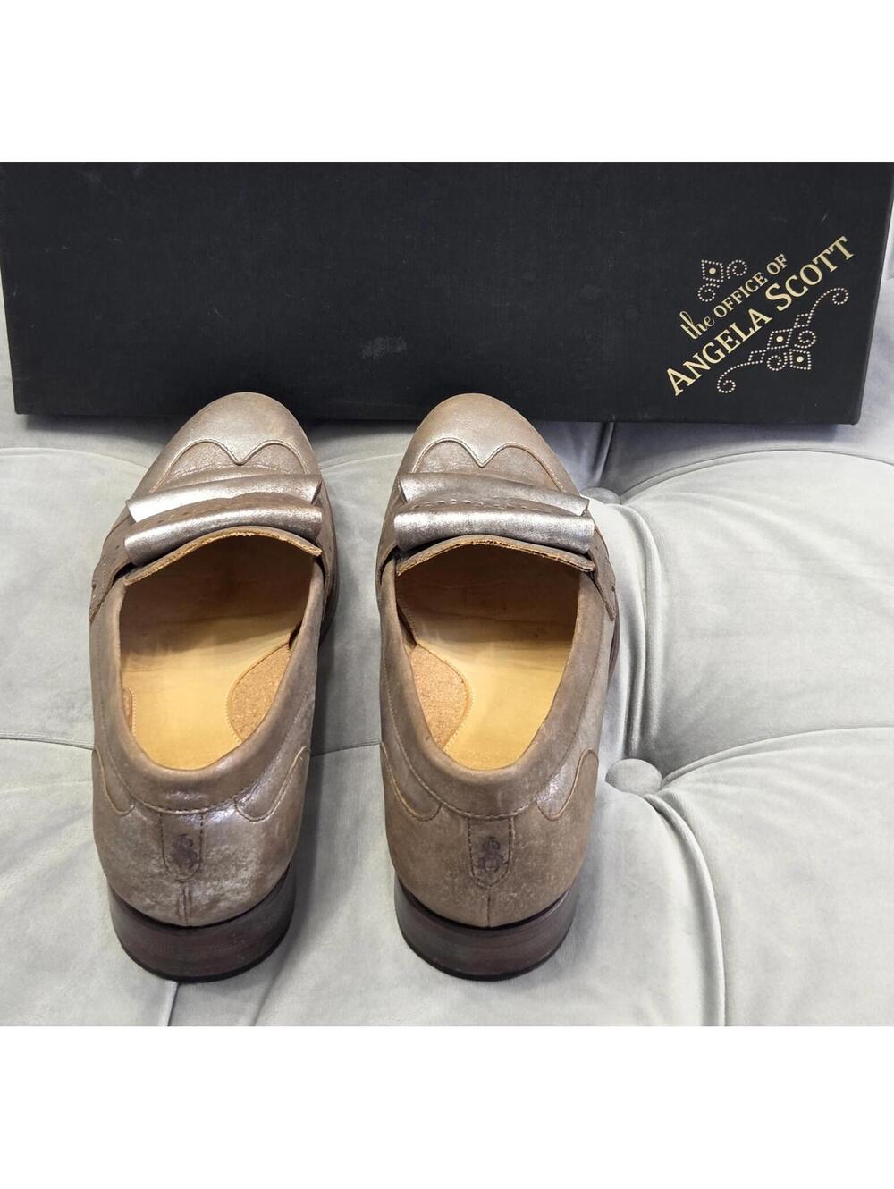 The Office Of Angela Scott Mr Dickey Metallic Brown Loafer Womens Shoes 37.5 7.5 - Picture 7 of 16